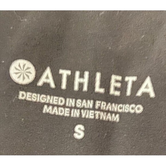 Athleta Small Side Stripe Salutation 7/8 Tight Black White Mesh Piecing Yoga - Picture 4 of 5